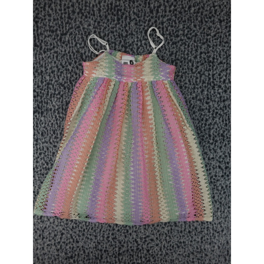 Cotton On Kids Sleeveless Dress Size 6 Multi-Color Excellent Crochet Lace Boho